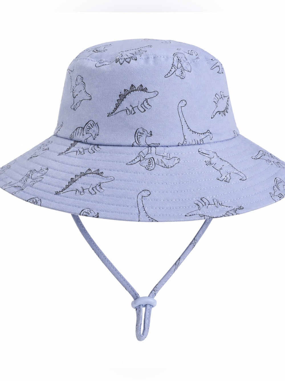 NWOT Kids Dinosaur Bucket Sun Hat 54cm Blue Chin Strap